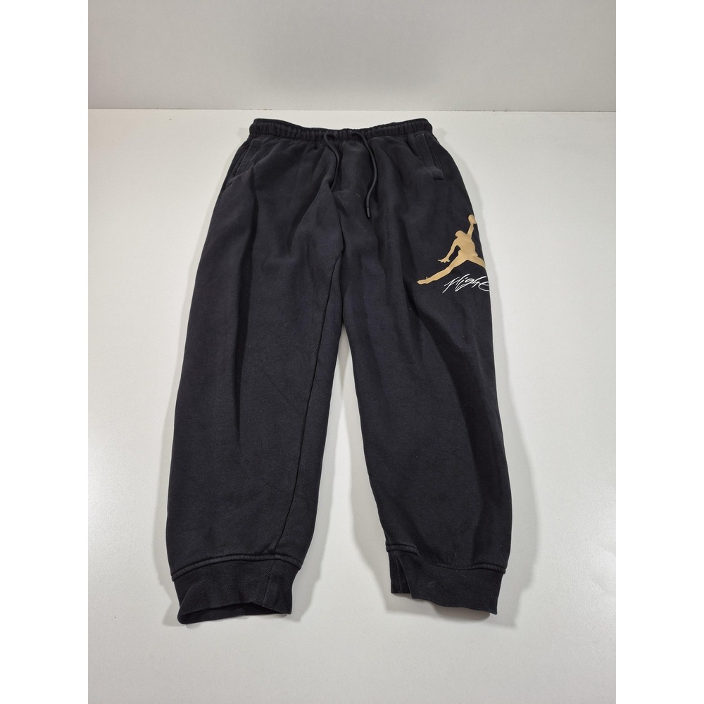 Jordan Sweatpants Mens Large Black Fleece Jogger Pants Flight Logo FD7345-011